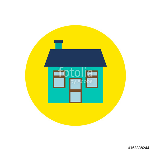 500x500 House Flat Icon Round Colorful Button, Home Circular Vector Sign