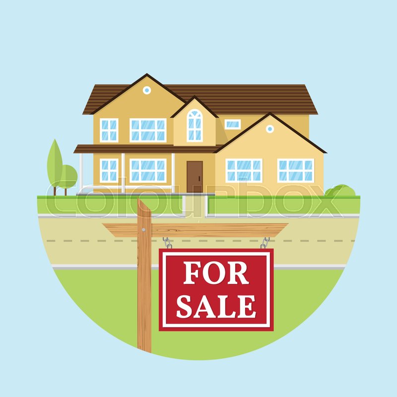 800x800 House For Sale Vector Flat Icon Stock Vector Colourbox