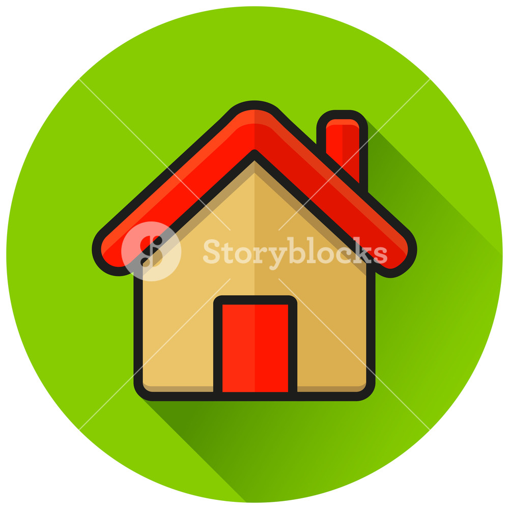 1000x1000 Illustration Of Home Circle Green Flat Icon Royalty Free Stock