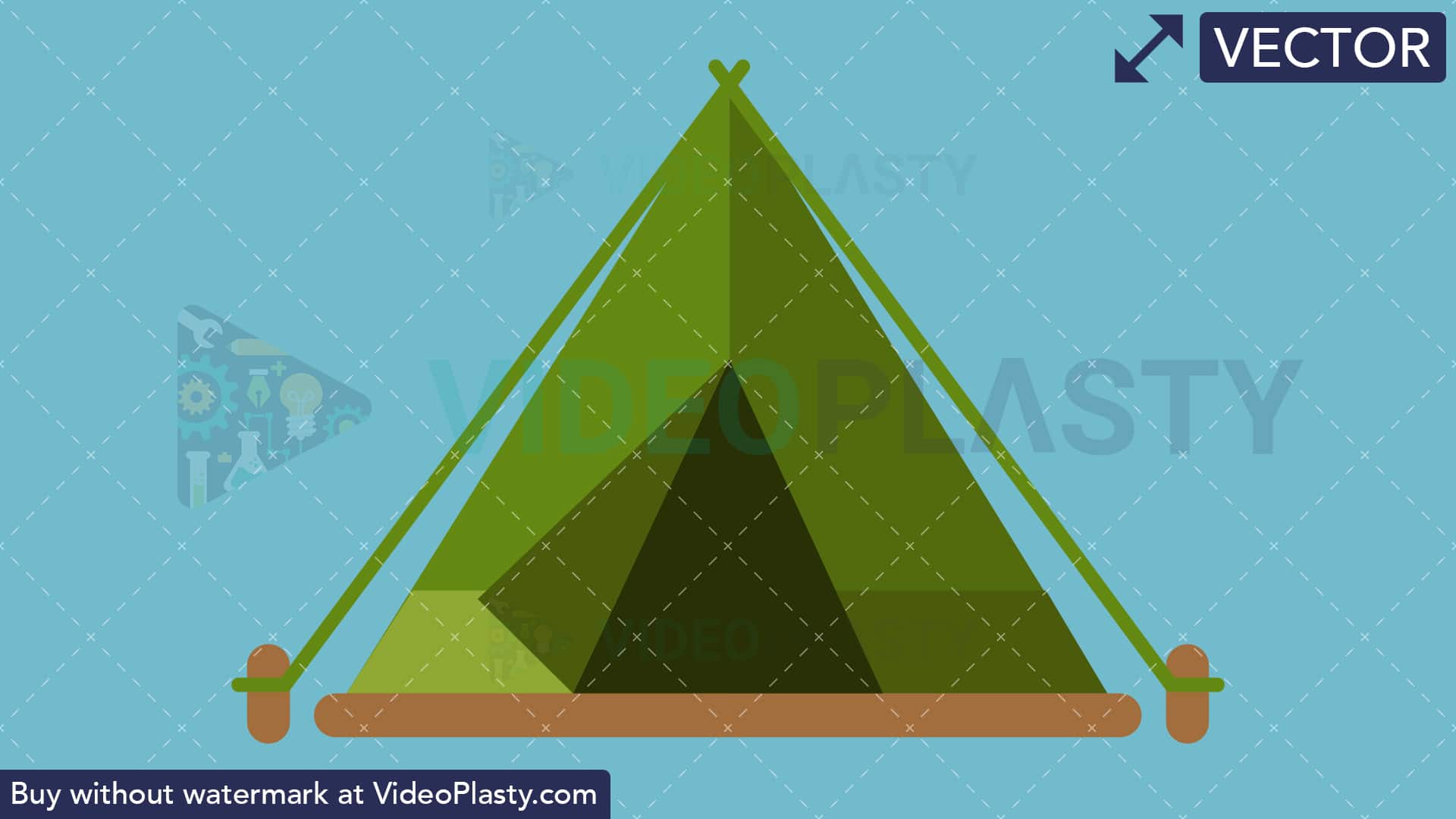 1920x1080 Tent Flat Icon