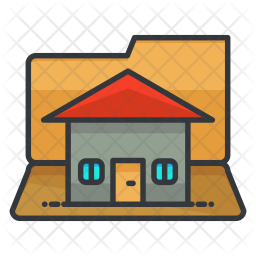 256x256 Home Folder Icon Of Colored Outline Style