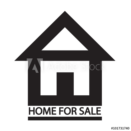 500x500 Home For Sale Icon Illustration Design