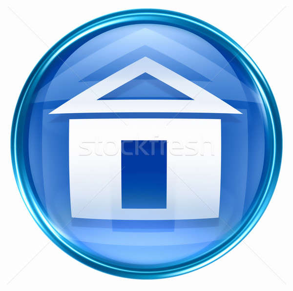 600x597 Home Icon Blue, Isolated On White Background Stock Photo Andrey