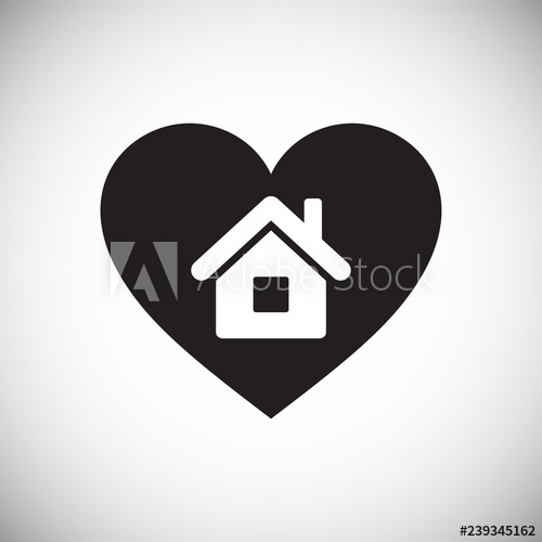 500x500 Heart Home Icon On White Background For Graphic And Web Design