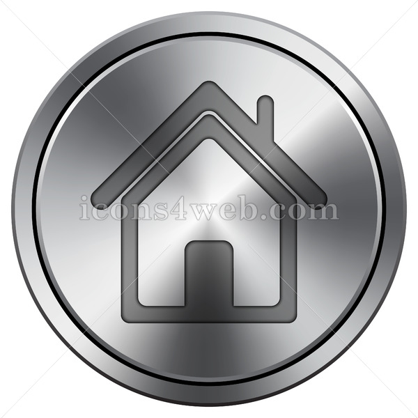 600x600 Home Icon Round Icon Imitating Metal