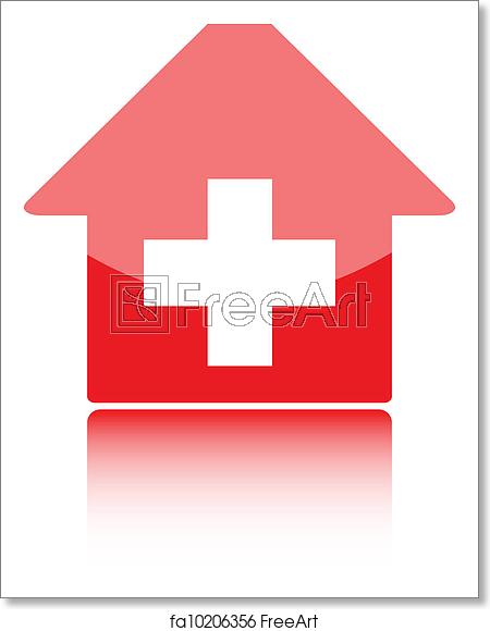 450x580 Free Art Print Of Medical Icon With Red Hospital Symbolor Swiss