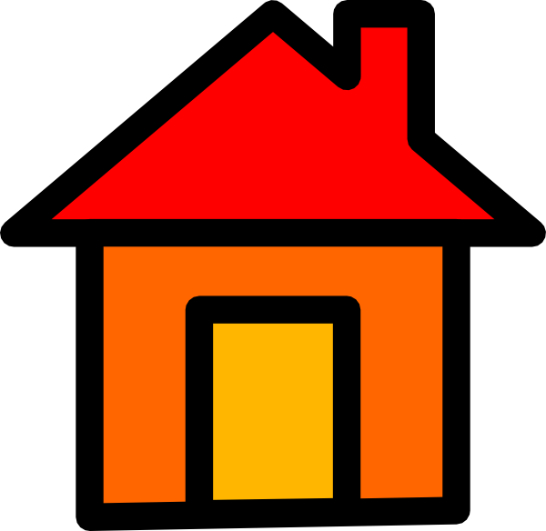 600x584 Orange And Red Home Icon Clip Art
