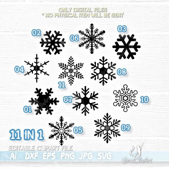 570x570 Snowflake Christmas Leafy Icon Xmas Vector Cutting Etsy