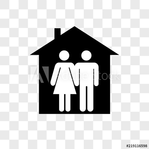 500x500 Man And Woman Couple In Home Vector Icon On Transparent Background