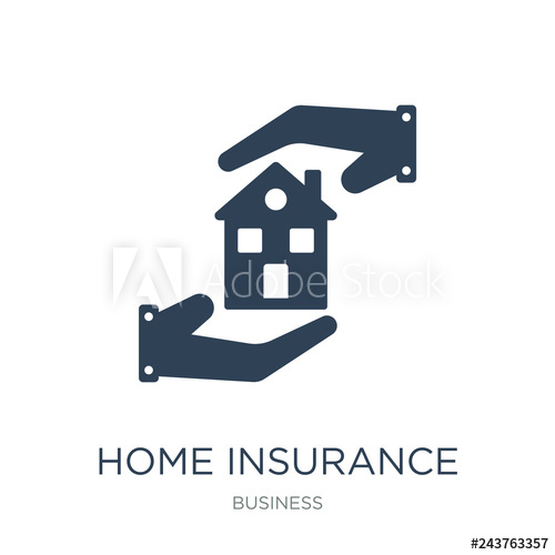 500x500 Home Insurance Icon Vector On White Background, Home Insurance T