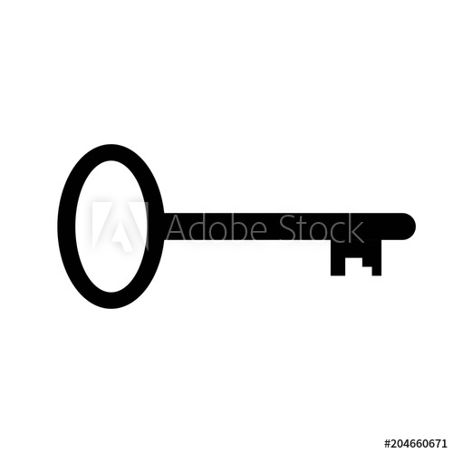 Vector Illustration Home Key Key Icon In Black And White 500x500 Vector Illustration Home Key Key Icon In Black And White