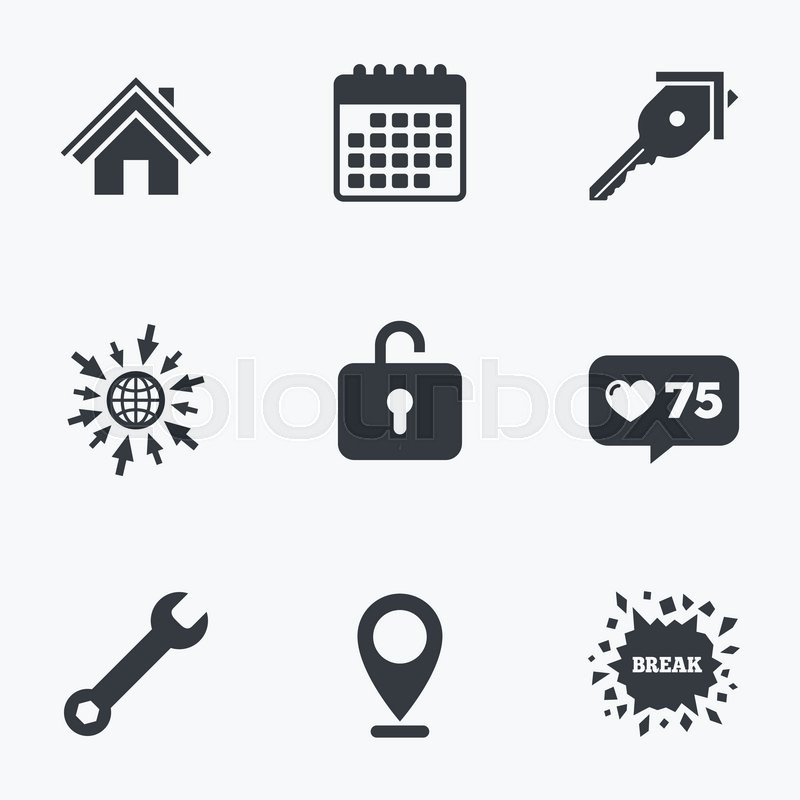 Calendar, Like Counter And Go To Web Stock Vector Colourbox 800x800 Calendar, Like Counter And Go To Web Stock Vector Colourbox