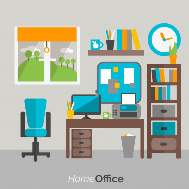 626x626 Home Office Furniture Icon Poster Vector Free Download