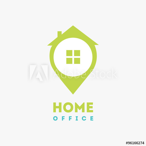 500x500 Home Office Logo Icon Design Template Element In Flat Style