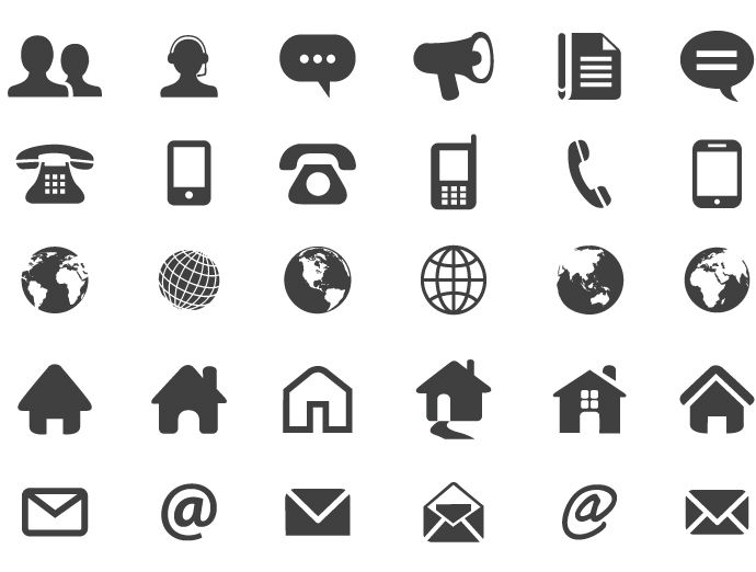 690x522 Contact Flat Icons Free Vector Pictogram Home Icon, Phone Icon