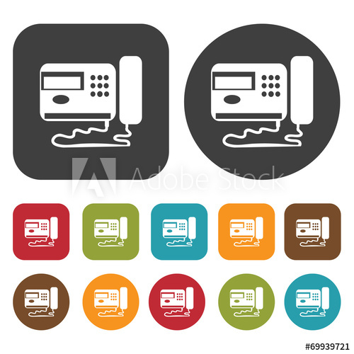 500x500 Telephone Icon Symbol Set Telephone And Home Phone Set Round