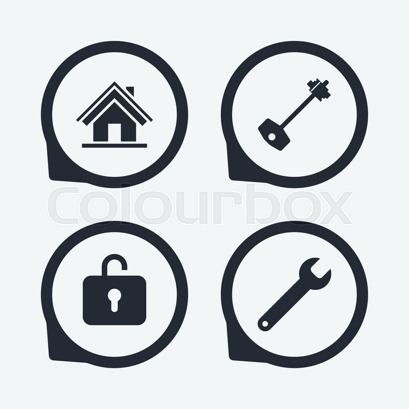 800x800 Home Key Icon Wrench Service Tool Stock Vector Colourbox