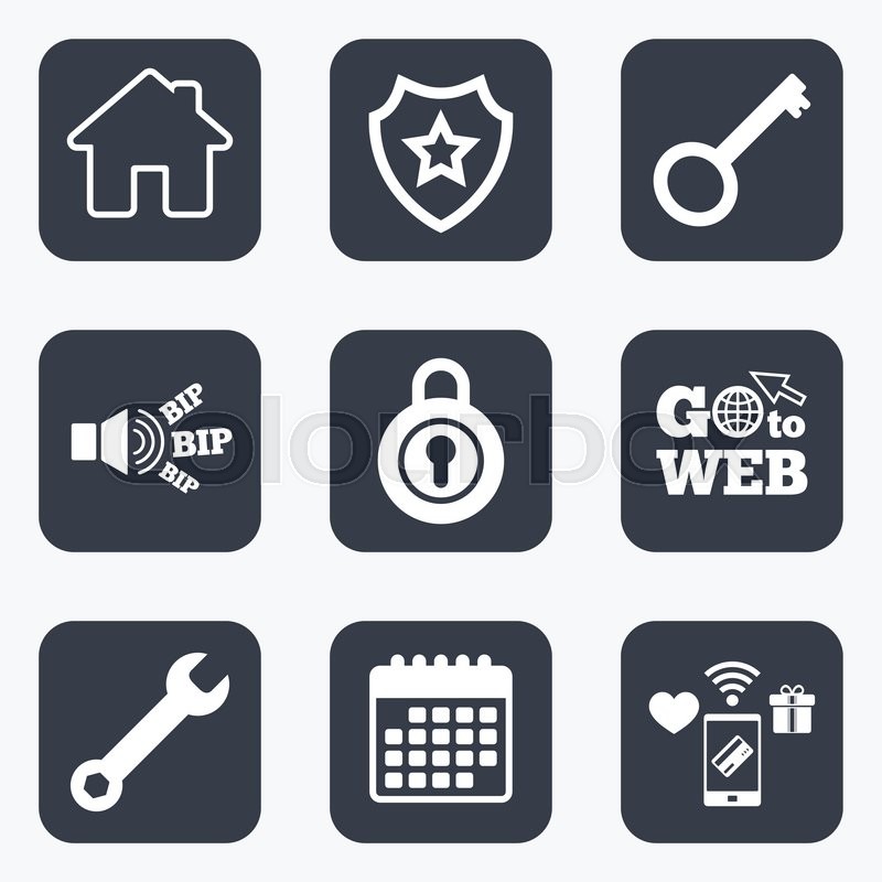 800x800 Mobile Payments, Wifi And Calendar Stock Vector Colourbox