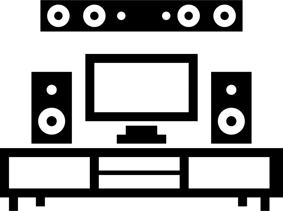 980x732 Home Theatre And Monitor On Livingroom Furniture Png Icon Free