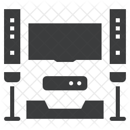 256x256 Home Theater Icon Of Glyph Style