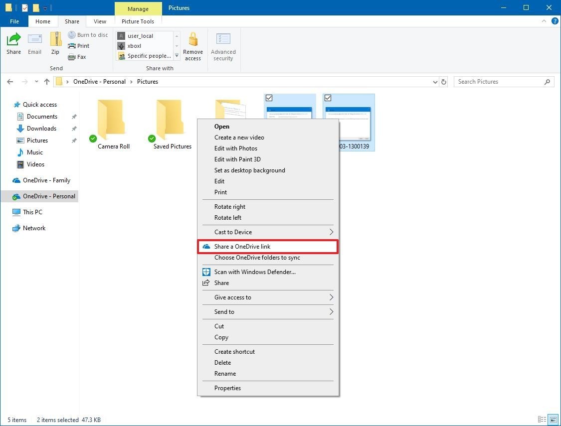 C users shell. Share folder in Windows 10.