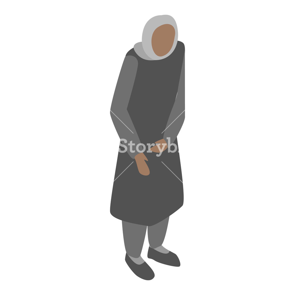 1000x1000 Homeless Migrant Woman Icon Isometric Of Homeless Migrant Woman