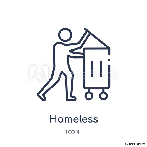 500x500 Homeless Icon From Social Outline Collection Thin Line Homeless