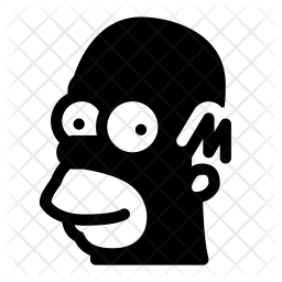 256x256 Homer Simpson Icon Of Glyph Style