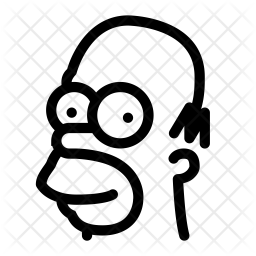 256x256 Homer Simpson Icon Of Line Style