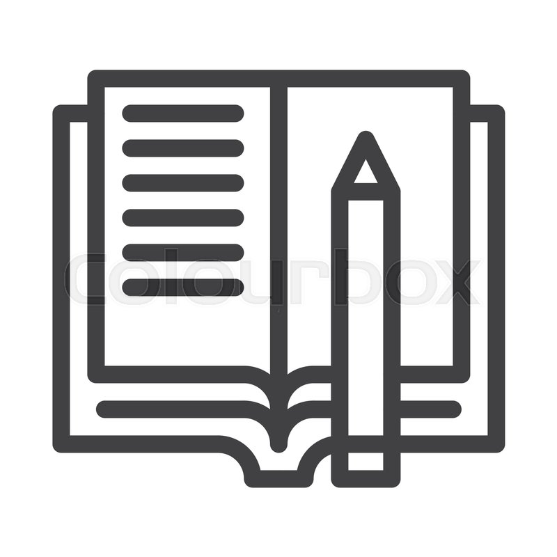 800x800 Homework Line Icon, Outline Vector Stock Vector Colourbox