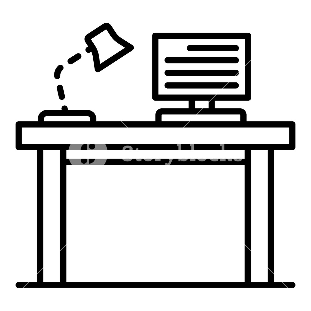 1000x1000 Pc Homework Table Icon Outline Pc Homework Table Vector Icon