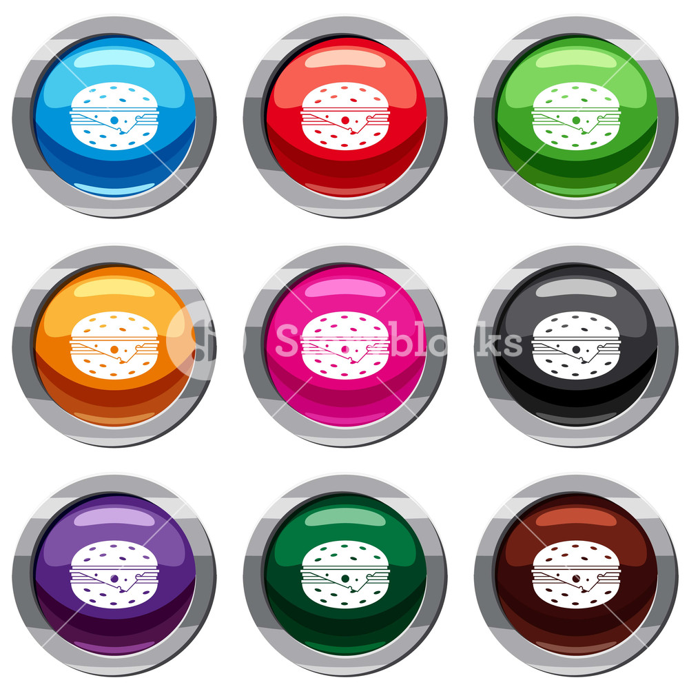 1000x1000 Cheeseburger Set Icon Isolated On White Icon Collection Vector