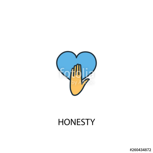 500x500 Honesty Concept Colored Line Icon Simple Yellow And Blue
