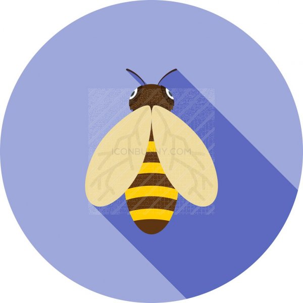 600x600 Bee Flat Shadowed Icon