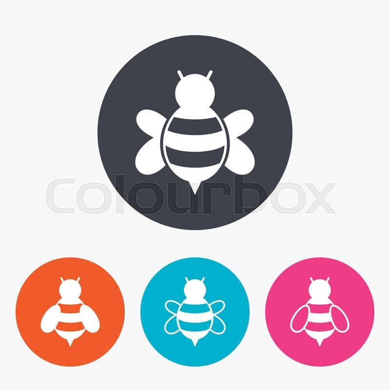 800x800 Honey Bees Icons Bumblebees Symbols Stock Vector Colourbox