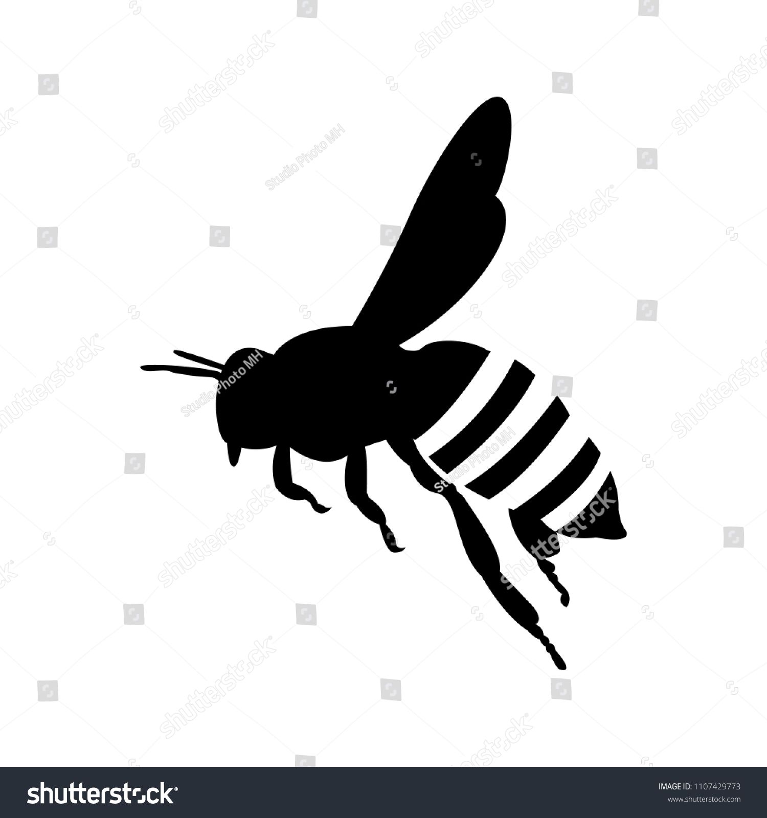 1500x1600 Flying Honey Bee Silhouette Honey Bee Icon Vectorbee Honey Flying