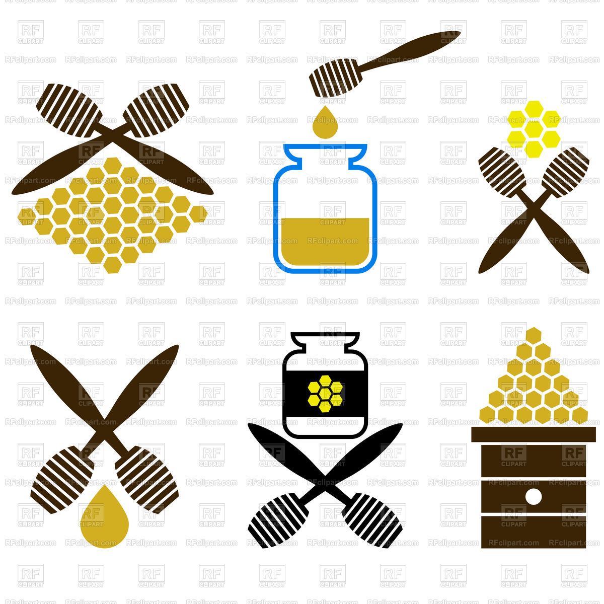 1200x1200 Set Of Honey Icon Isolated On White Background Vector Image