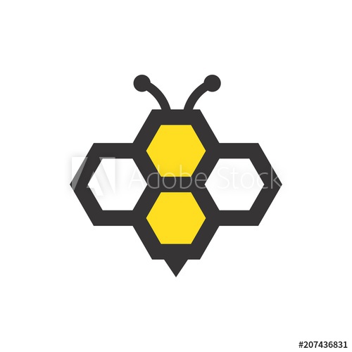 500x500 Bee Logo Honey Icon Fly Symbol Vector