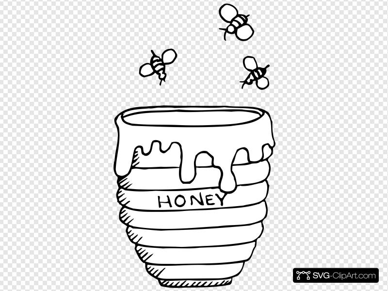 800x600 Bees Around A Honey Pot Clip Art, Icon