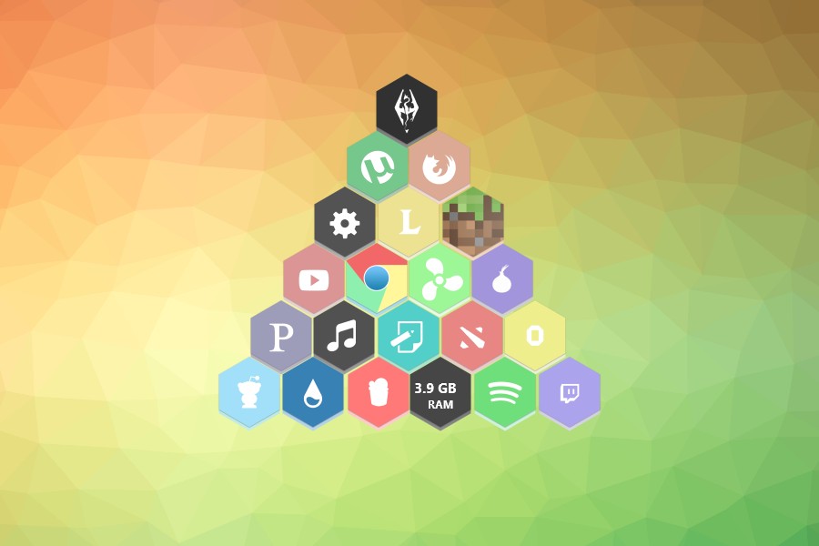 900x600 Honeycomb Rainmeter Skin