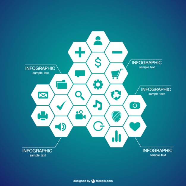 626x626 Infographic Honeycomb Design Vector Free Download