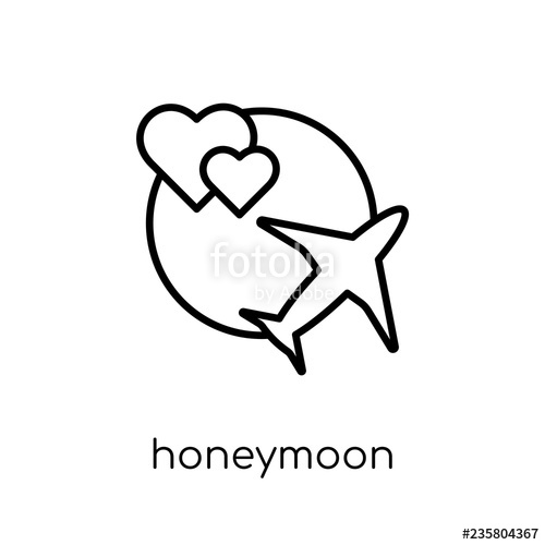 500x500 Honeymoon Icon From Wedding And Love Collection Stock Image
