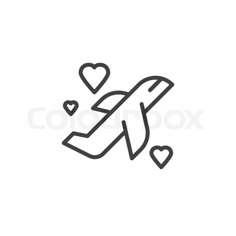 800x800 Honeymoon Travel Line Icon Linear Stock Vector Colourbox