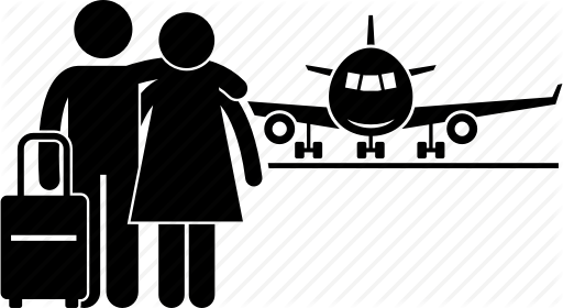 512x280 Airplane, Airport, Flying, Holiday, Honeymoon, Overseas, Vacation Icon