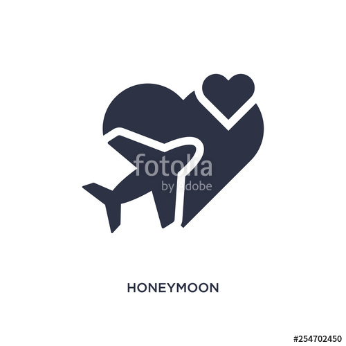 500x500 Honeymoon Icon On White Background Simple Element Illustration