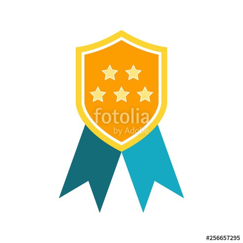 500x500 Medal Of Honor Icon Vector Medal With Two Blue Ribbons Stock