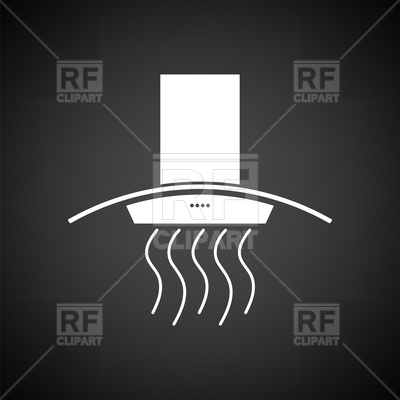 400x400 Kitchen Hood Icon On Black Background Vector Image Of Technology