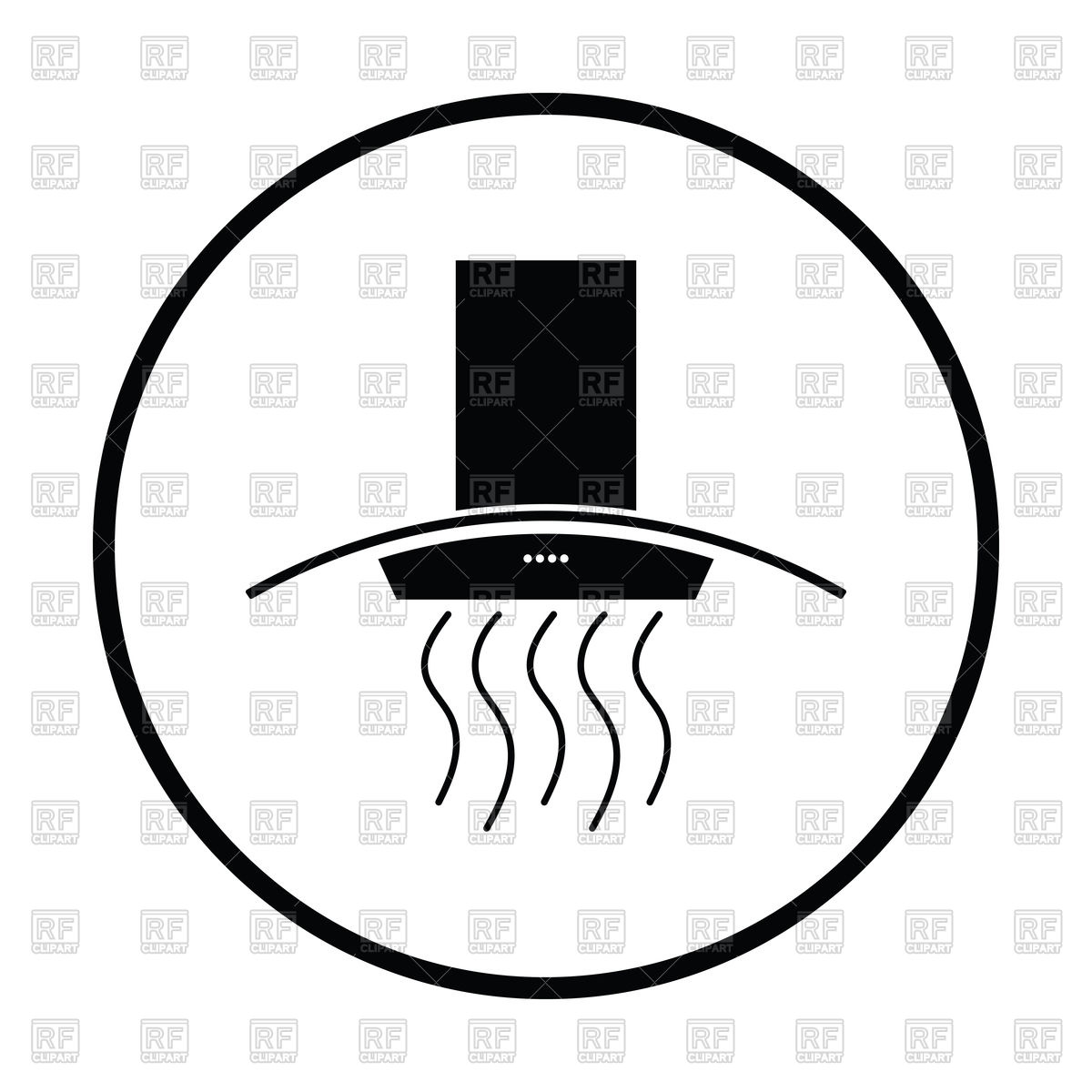 1200x1200 Thin Circle Design Of Kitchen Hood Icon Vector Image Of Icons