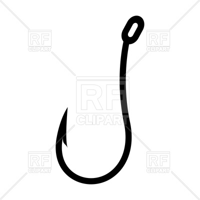 400x400 Fish Hook Black Color Icon Vector Image Of Icons And Emblems