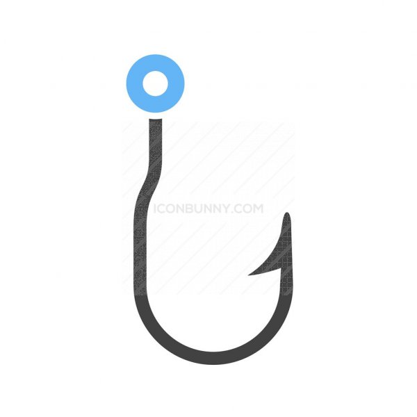 600x600 Fishing Hook Blue Black Icon